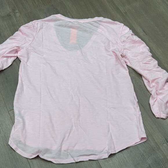 NWT Sundry Pink Pima Cotton Shirred 3/4 Sleeve Scoop Neck Top Size 1 (Small) - Picture 11 of 11